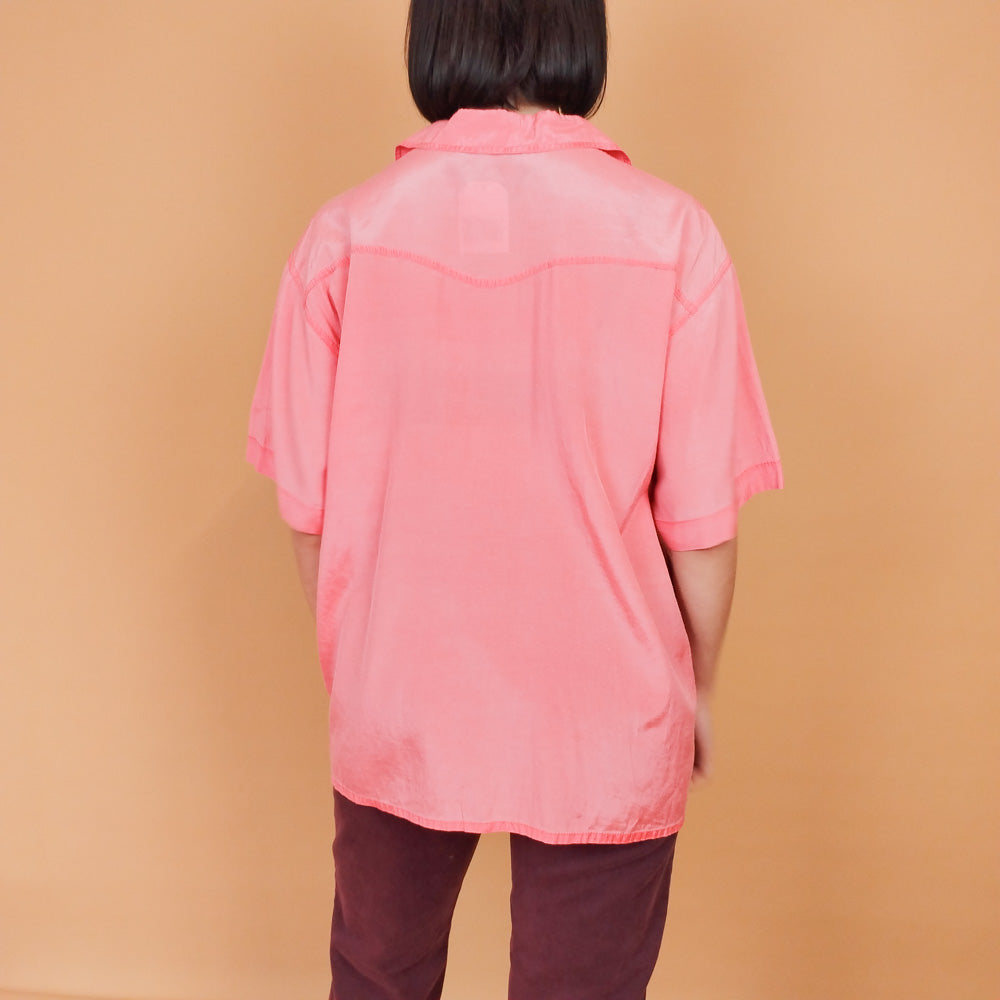 VIN-BLO-27389 Vintage πουκάμισο καρπουζί L-XL