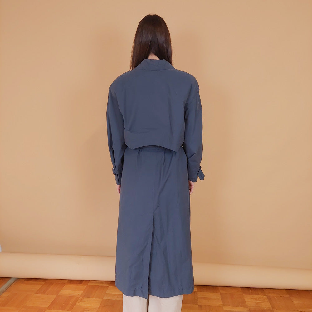 VIN-OUTW-34206 Vintage καμπαρντίνα γυναικεία μπλε L