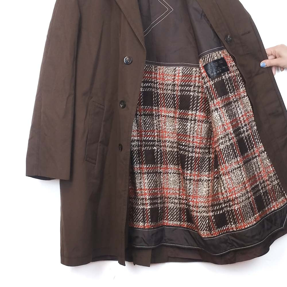 VIN-OUTW-34858 Vintage καμπαρντίνα καφέ Μ