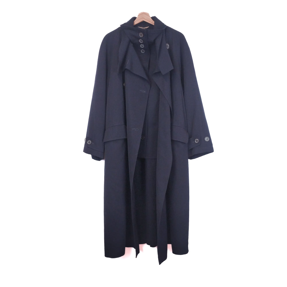 VIN-OUTW-34289 Vintage καμπαρντίνα μπλε μακριά ΧL