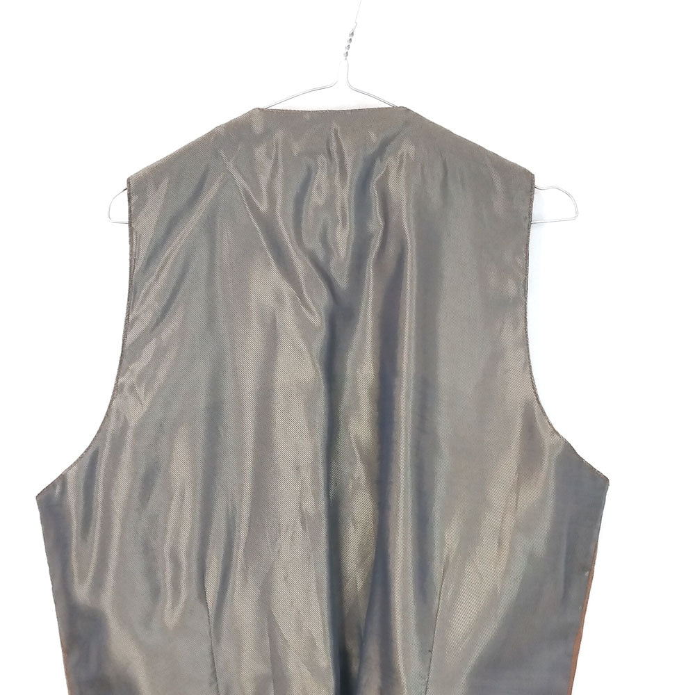 VIN-OUTW-35208 Vintage γιλέκο δερμάτινο ταμπά L-XL