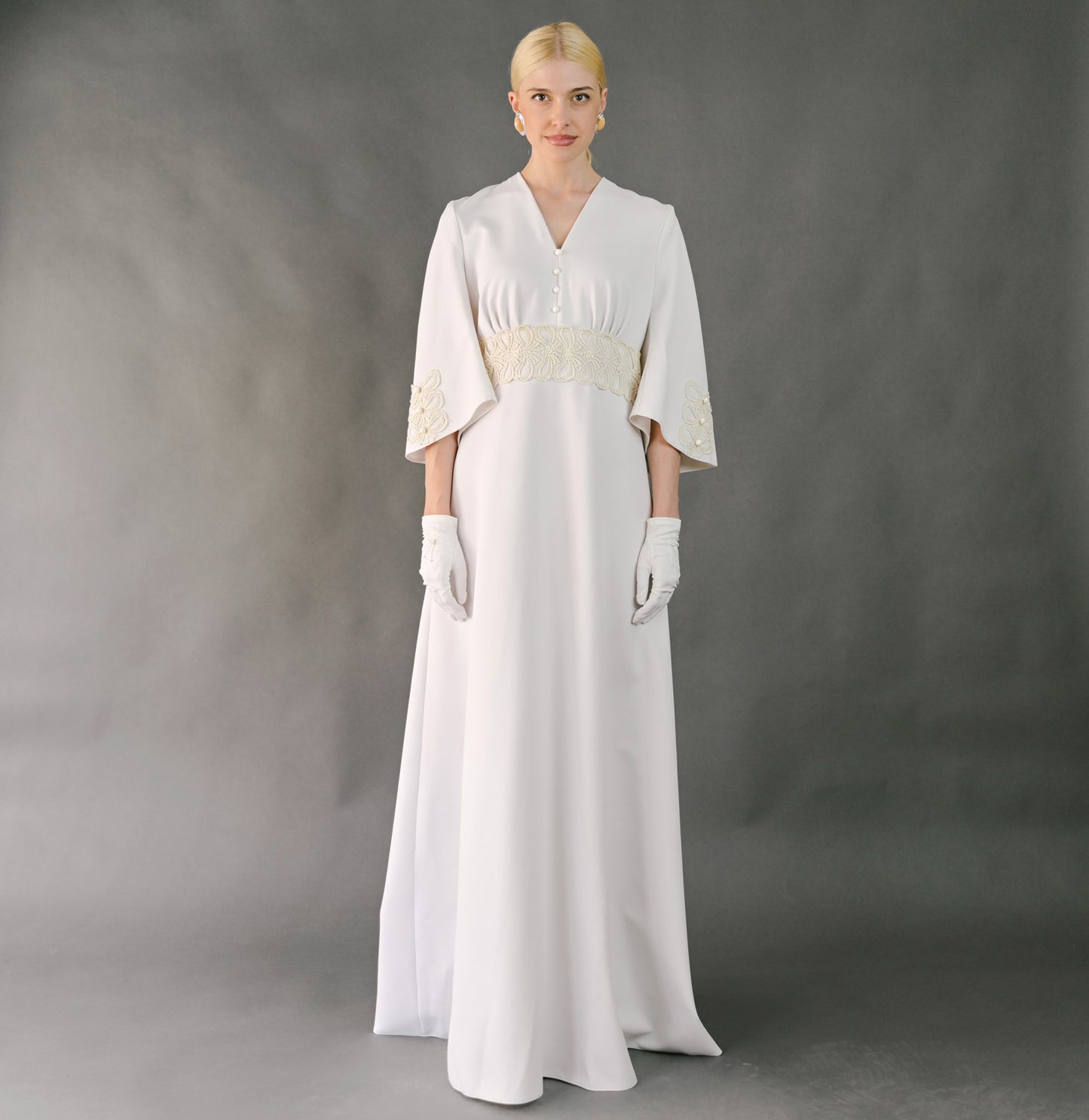 VIN-WED-23599 Vintage νυφικό φόρεμα λευκό M-L