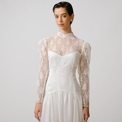 VIN-WED-23061 Vintage νυφικό φόρεμα λευκό M