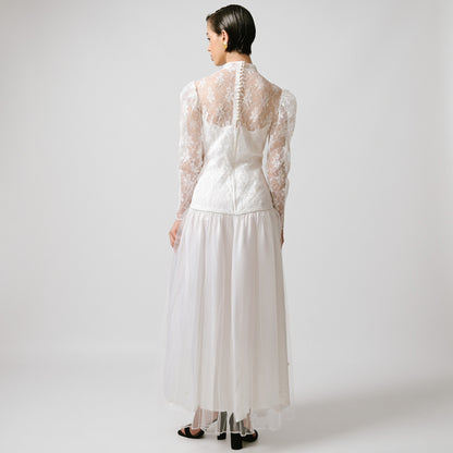 VIN-WED-23061 Vintage νυφικό φόρεμα λευκό M