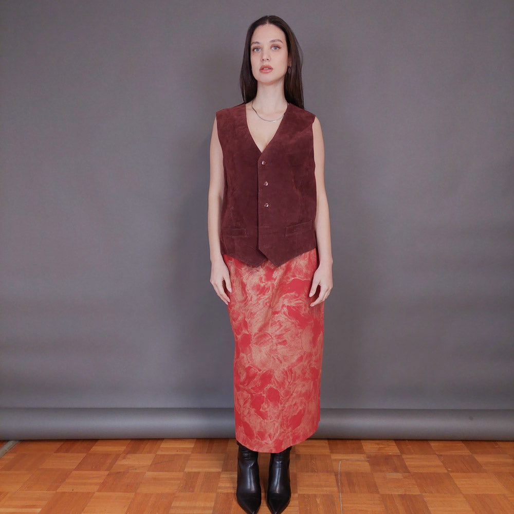 VIN-OUTW-32946 Vintage γιλέκο γυναικείο δερμάτινο σουέντ L