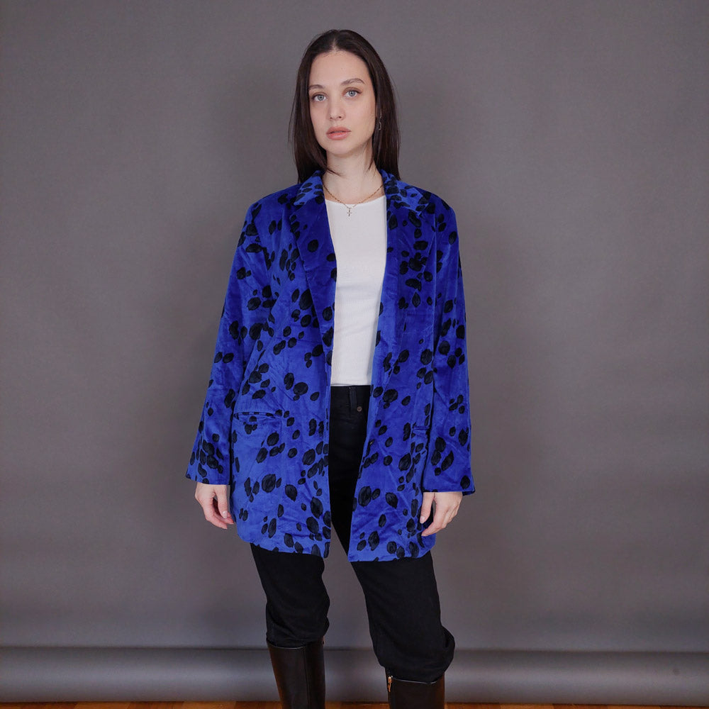 VIN-OUTW-32897 Vintage σακάκι βελουτέ ηλεκτρίκ Μ-L