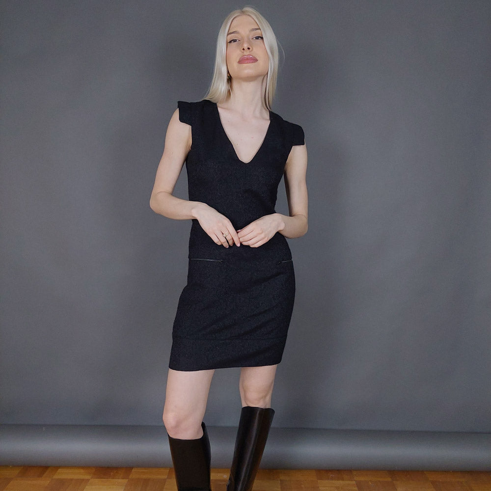 VIN-DR-26016 Vintage φόρεμα μαύρο XS