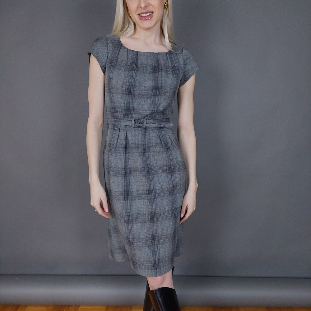 VIN-DR-26012 Vintage φόρεμα καρό S