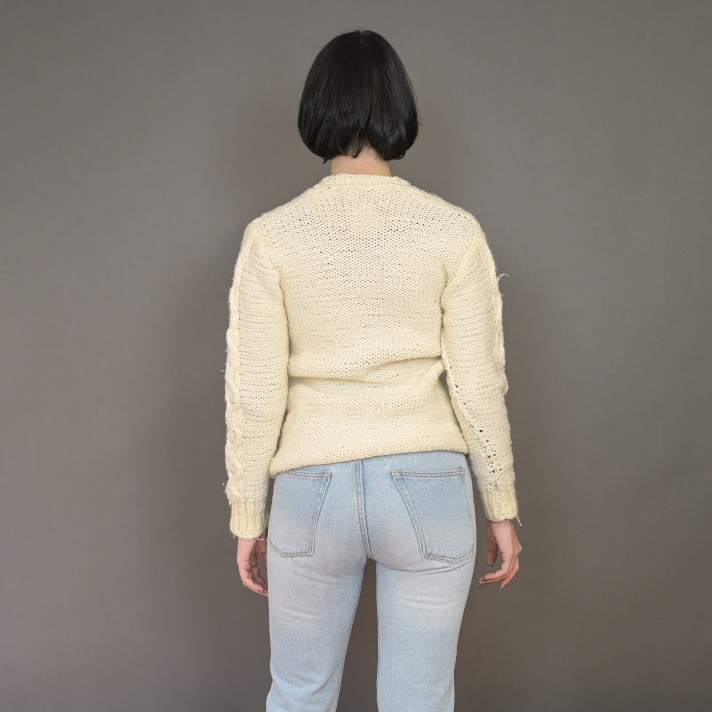 VIN-KNIT-20584 Vintage πλεκτή ζακέτα handmade S