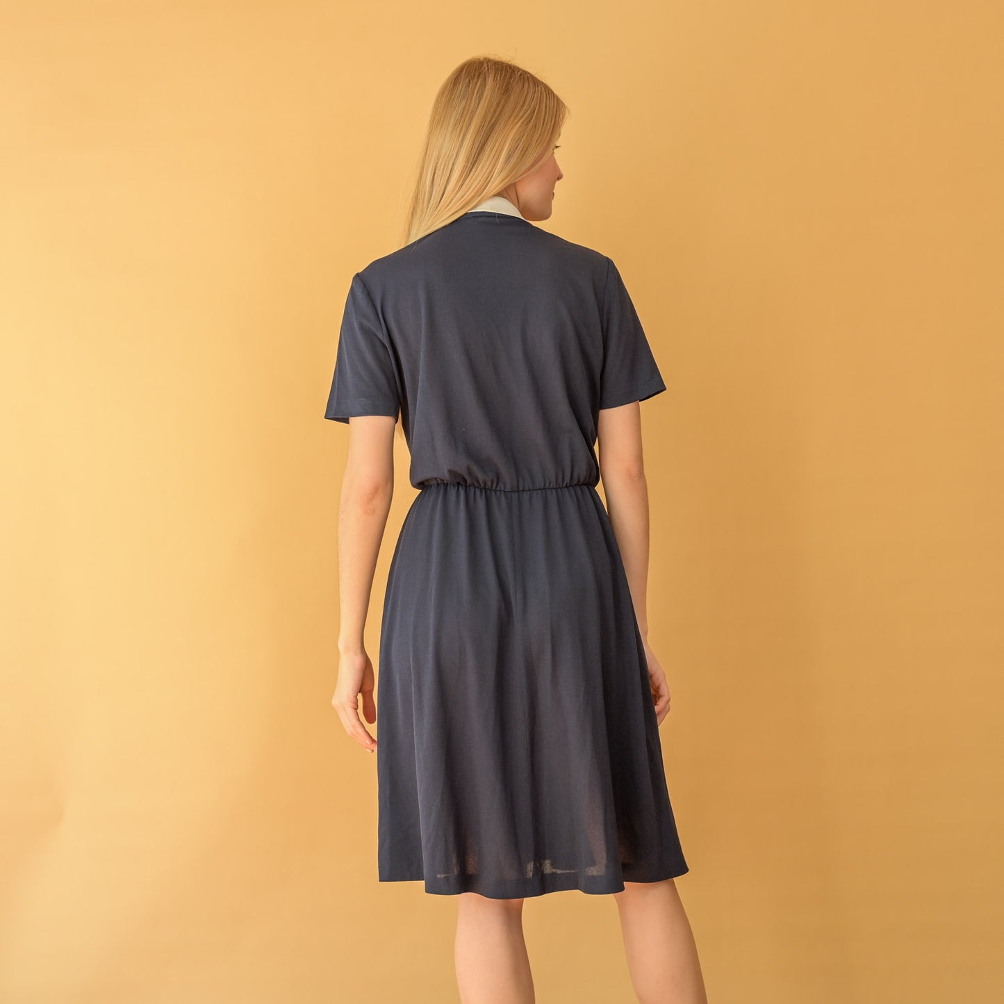 VIN-DR-21623 Vintage φόρεμα σκούρο μπλε S