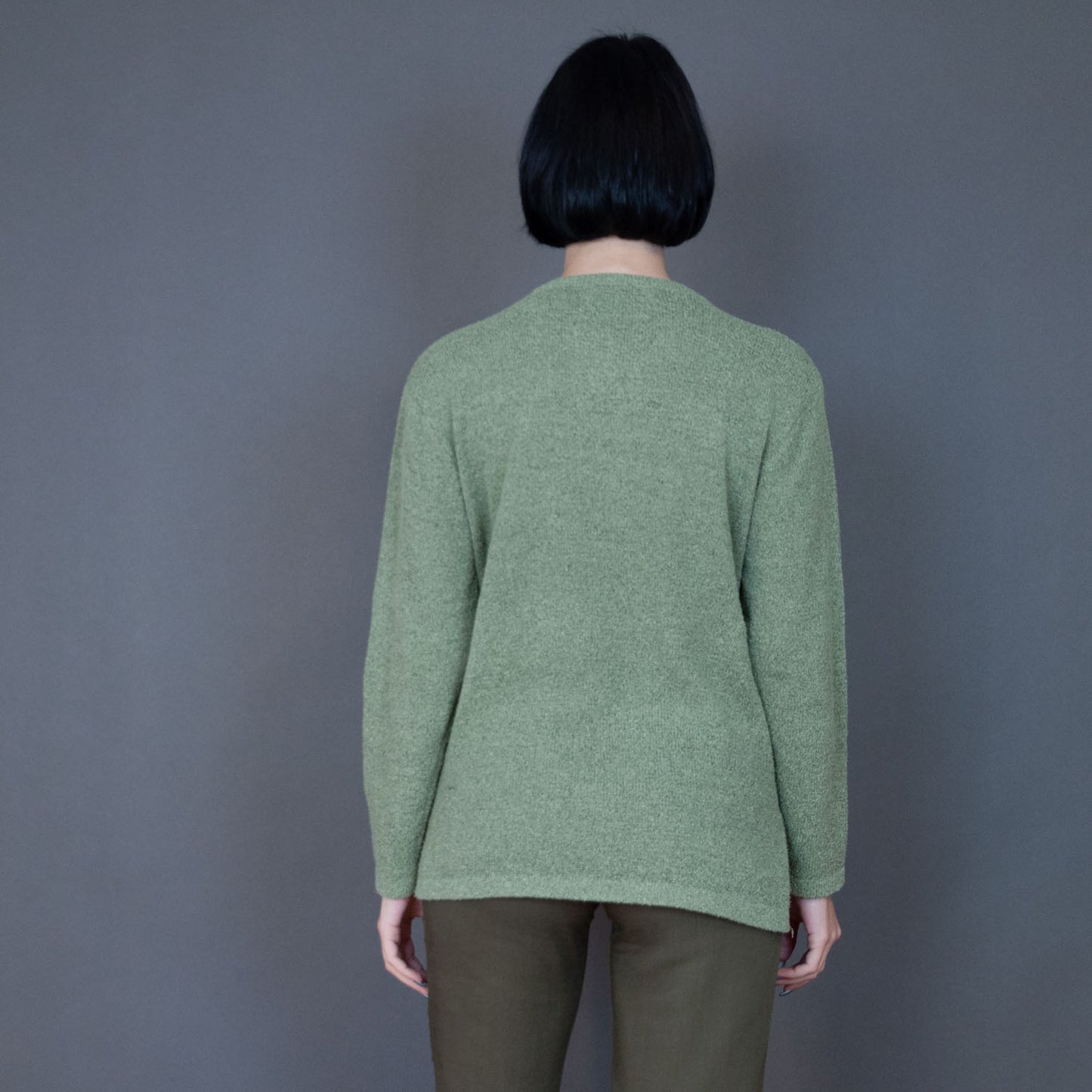 VIN-KNIT-20731 Vintage πλεκτή μπλούζα πράσινο M-L