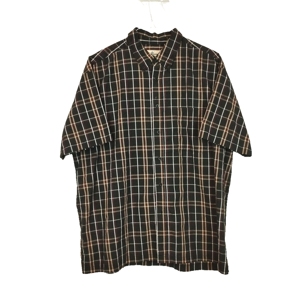 VIN-SHI-27608 Vintage πουκάμισο καρό μαύρο XL