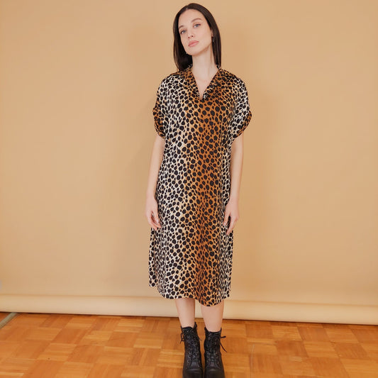 VIN-DR-30216 Vintage φόρεμα animal print L