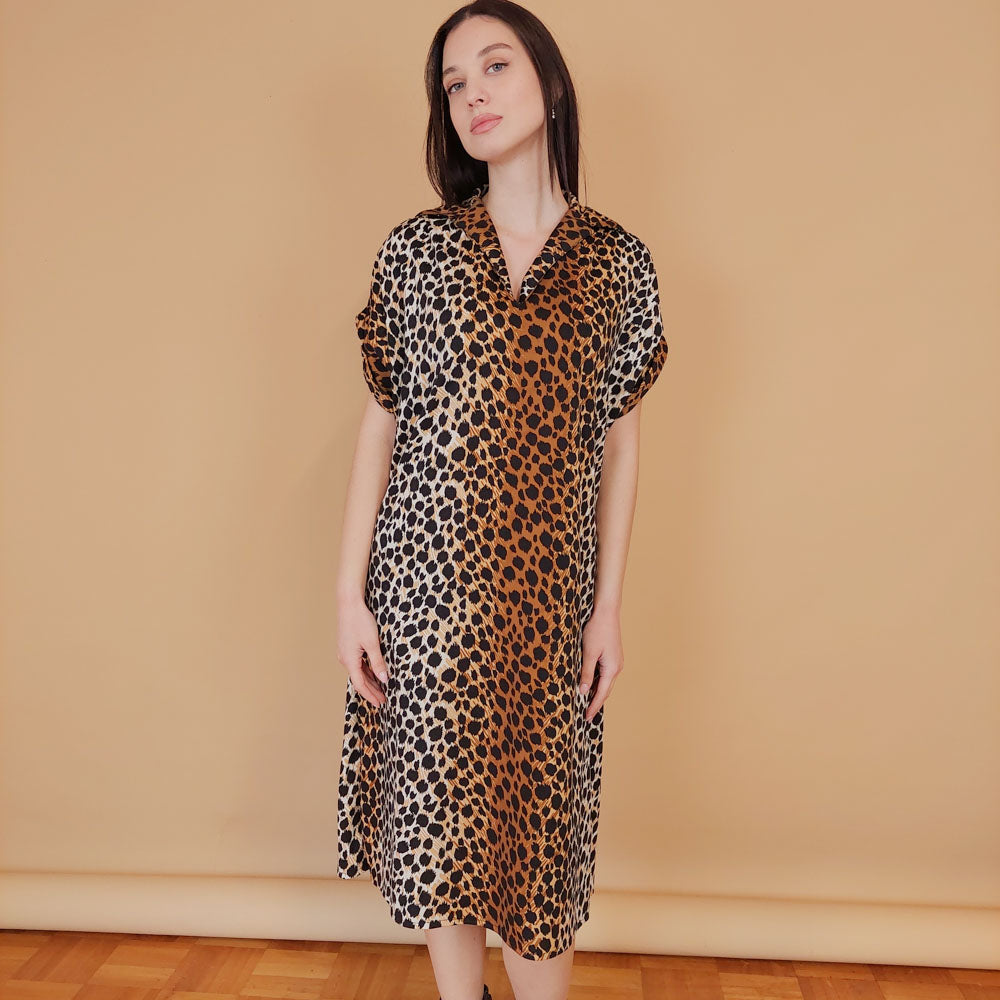 VIN-DR-30216 Vintage φόρεμα animal print L