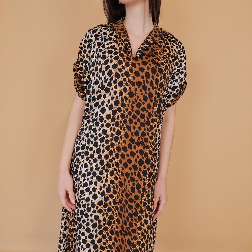 VIN-DR-30216 Vintage φόρεμα animal print L