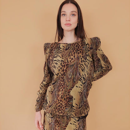 VIN-DR-30188 Vintage φόρεμα animal print S-M