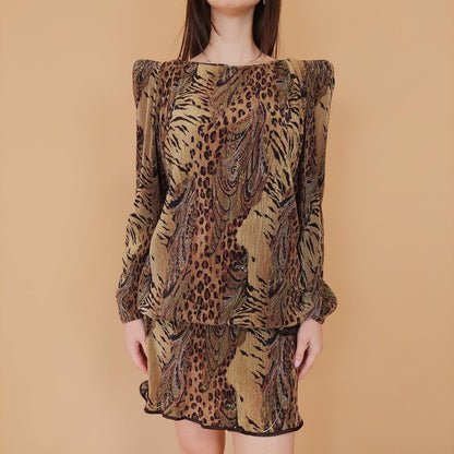 VIN-DR-30188 Vintage φόρεμα animal print S-M