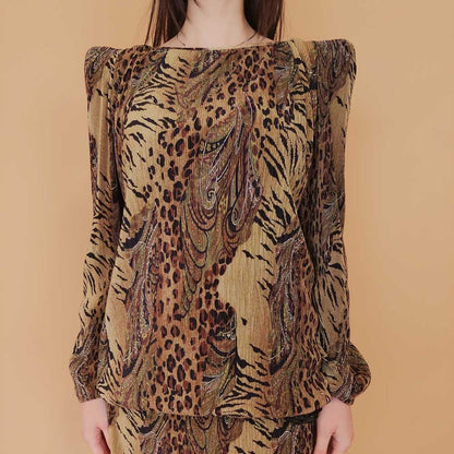 VIN-DR-30188 Vintage φόρεμα animal print S-M