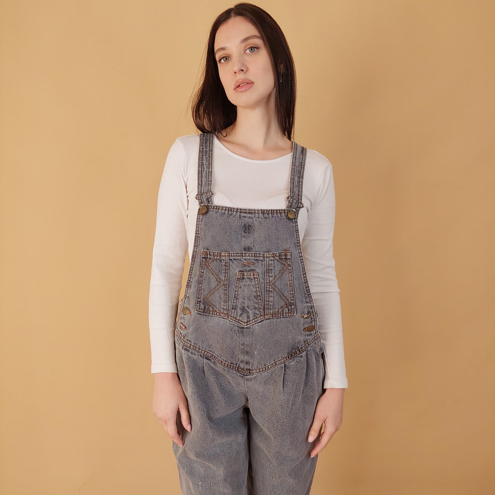 VIN-DR-30202 Vintage ολόσωμη φόρμα denim γκρι S-L