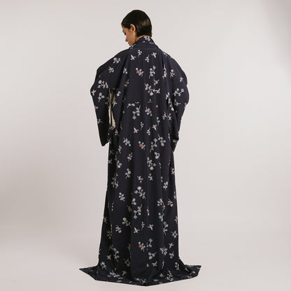 VIN-JAP-24363 Vintage ιαπωνικό κιμονό αυθεντικό φλοράλ Free size