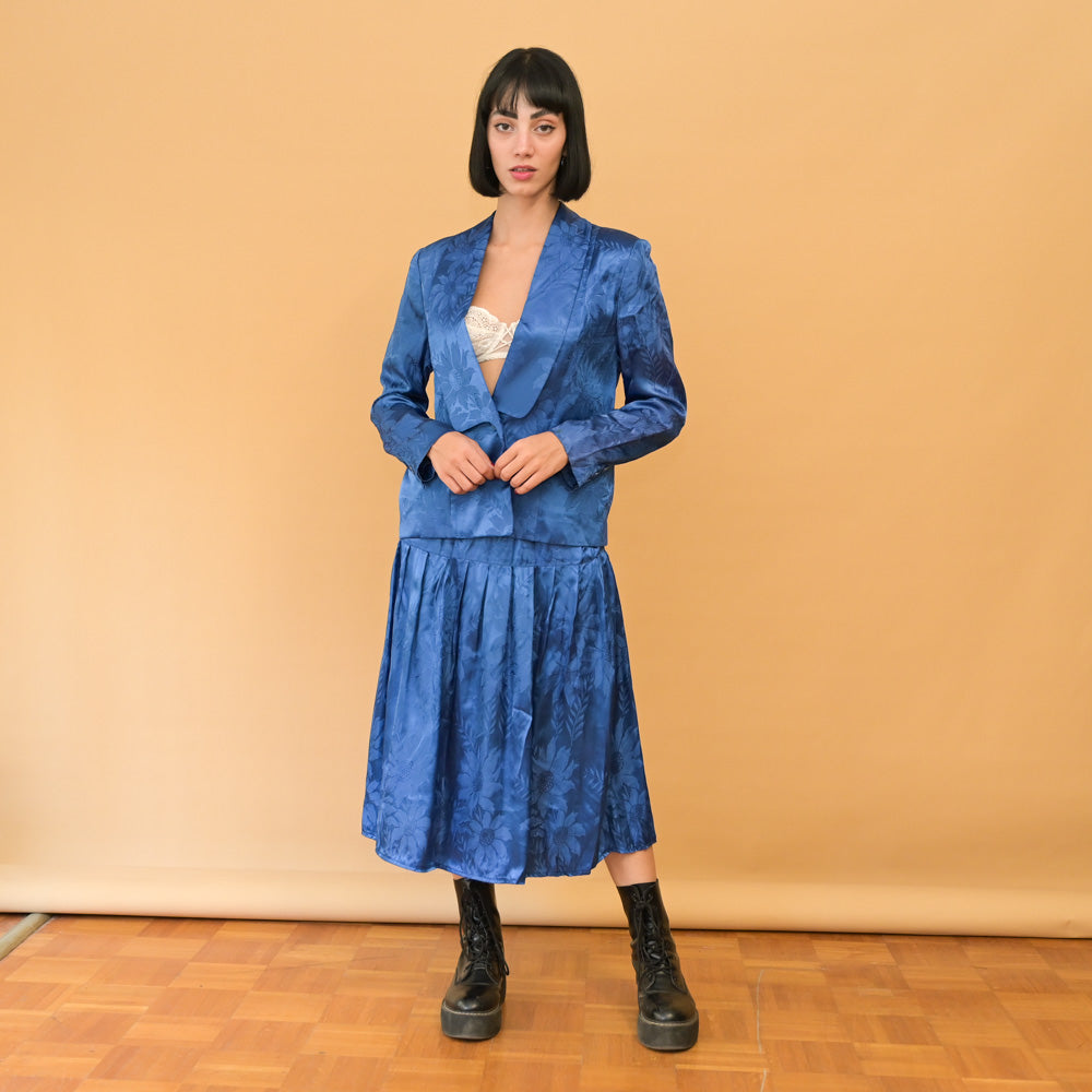 VIN-SKI-24663 Vintage φούστα μπλε M-L