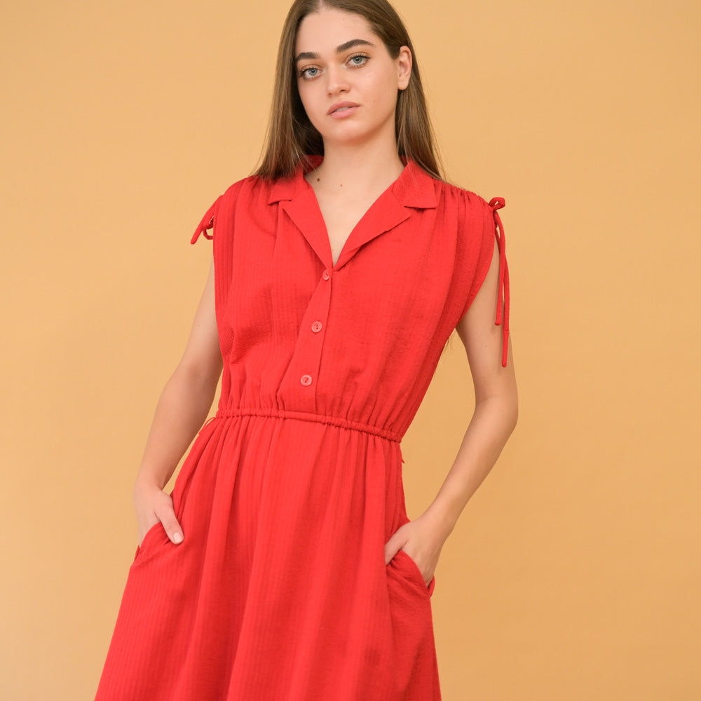 VIN-DR-24659 Vintage φόρεμα κόκκινο M-L