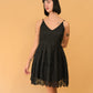 VIN-DR-24625 Vintage φόρεμα δαντέλα μαύρο S