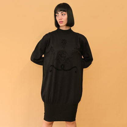 VIN-DR-24623 Vintage φόρεμα μαύρο L