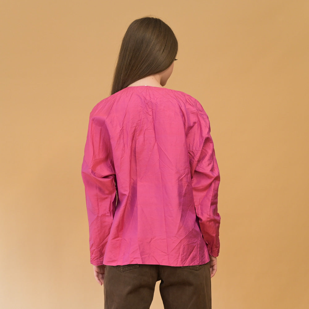 VIN-BLO-24502 Vintage πουκάμισο-σακάκι φουξ L