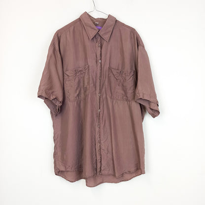VIN-SHI-25061 Vintage πουκάμισο μεταξωτό 90s style unisex L