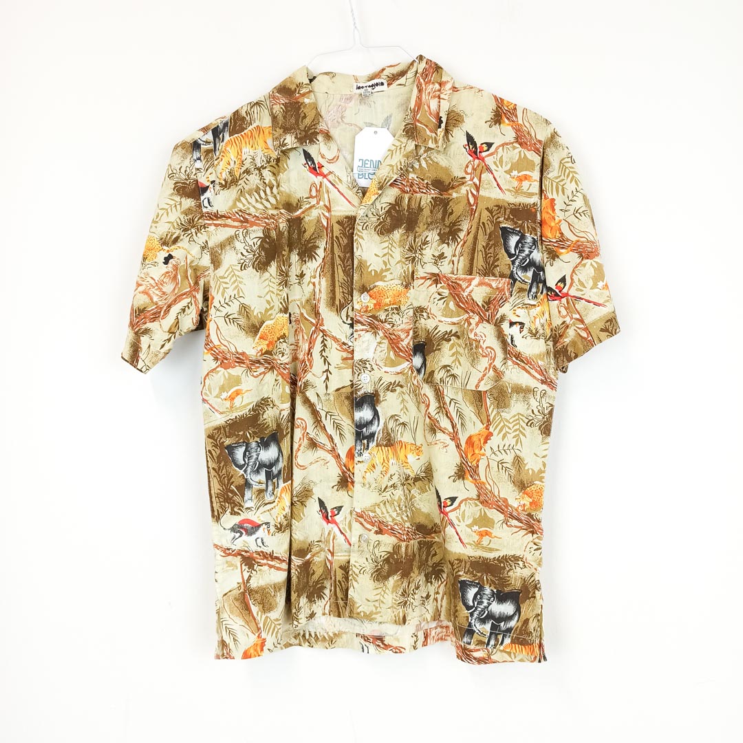 VIN-SHI-25094 Vintage πουκάμισο crazy pattern unisex S