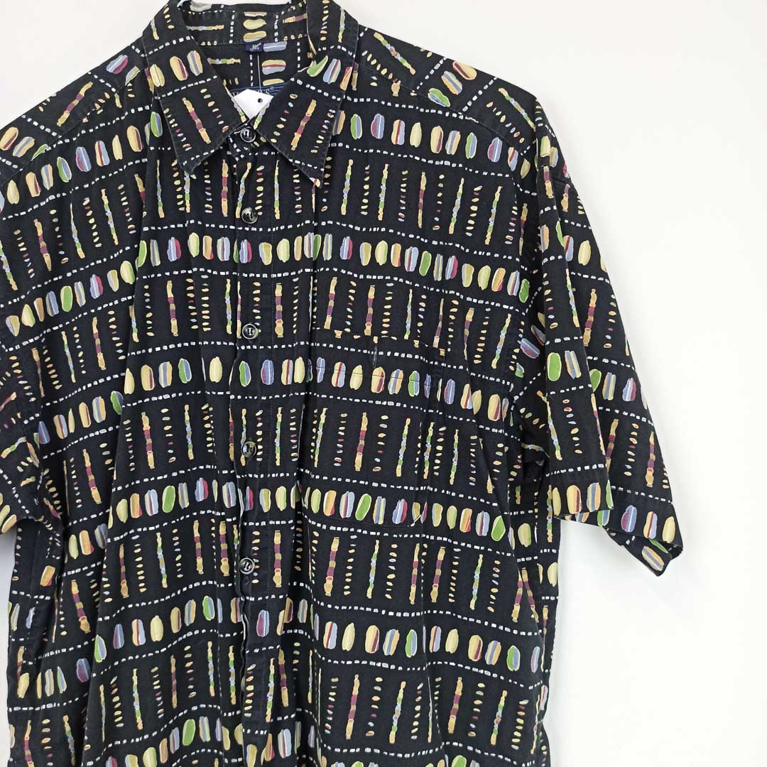 VIN-SHI-25093 Vintage πουκάμισο crazy pattern unisex L-XL