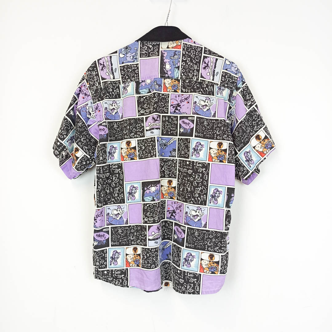 VIN-SHI-25215 Vintage πουκάμισο crazy pattern unisex S