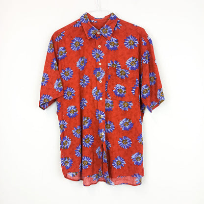 VIN-SHI-23986 Vintage πουκάμισο crazy pattern unisex L-XL