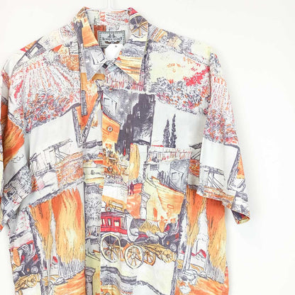 VIN-SHI-24275 Vintage πουκάμισο crazy pattern unisex XL