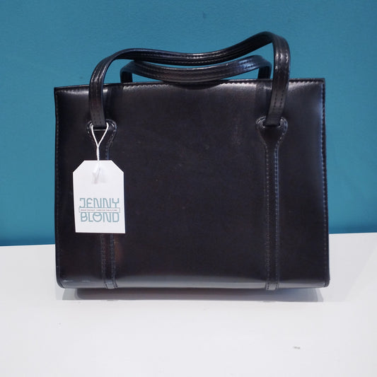 VIN-BAG-28043 Vintage τσάντα δερμάτινη μαύρη