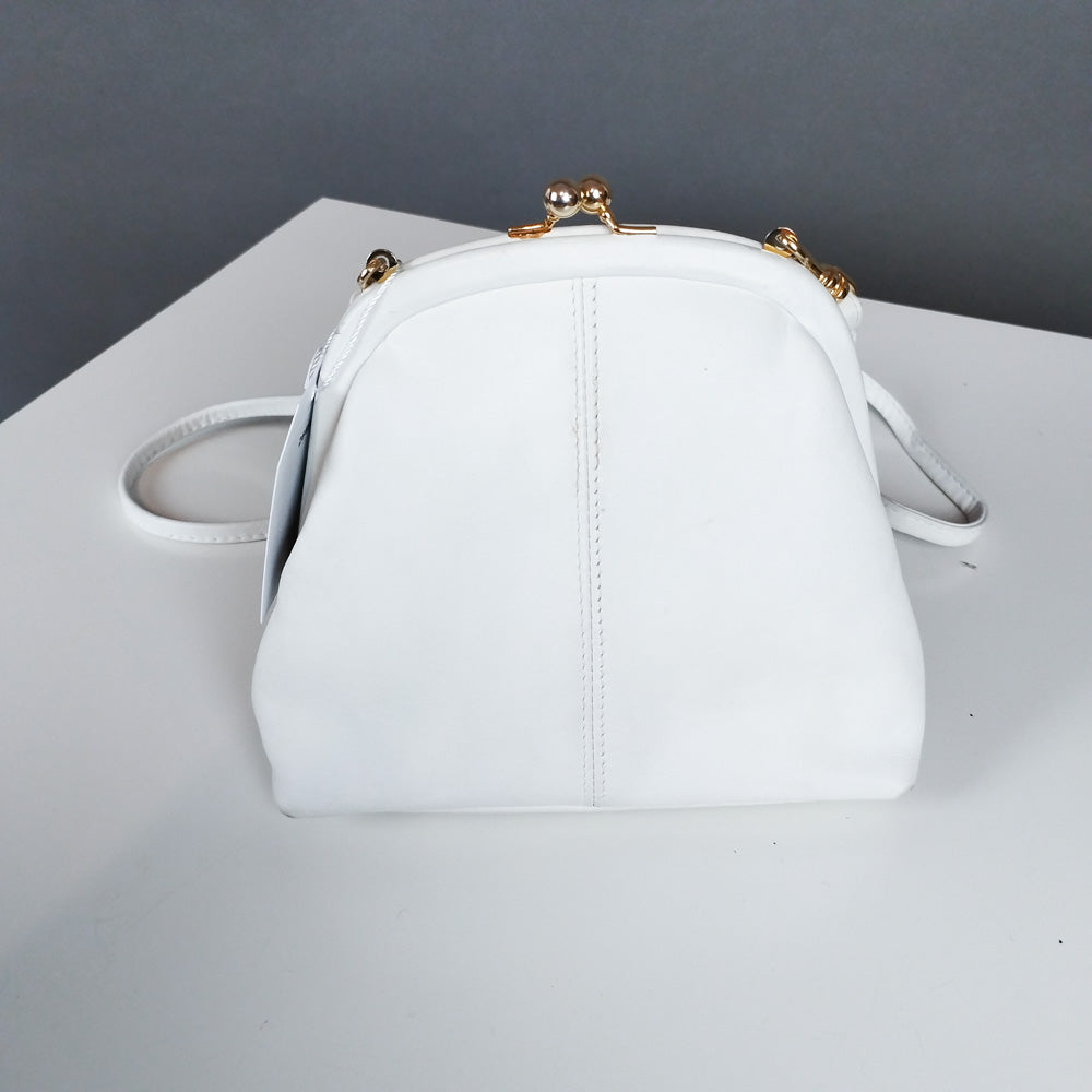 VIN-BAG-26480 Vintage δερμάτινη τσάντα Picard άσπρη