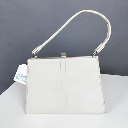 VIN-BAG-26476 Vintage δερμάτινη τσάντα άσπρη