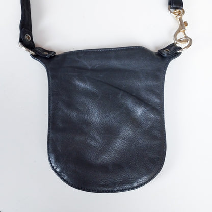 VIN-BAG-26483 Vintage δερμάτινη τσάντα μέσης μαύρη