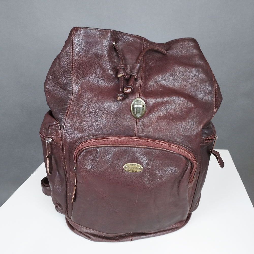 VIN-BAG-26500 Vintage δερμάτινη τσάντα πλάτης καφέ