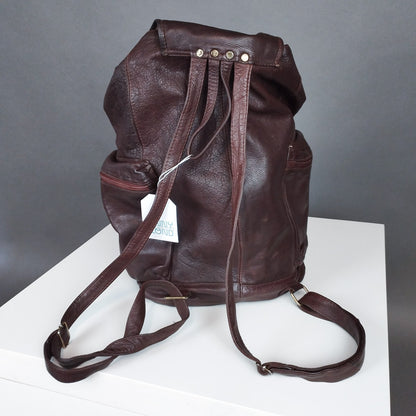 VIN-BAG-26500 Vintage δερμάτινη τσάντα πλάτης καφέ