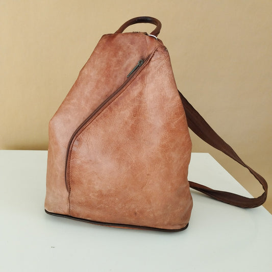 VIN-BAG-27882 Vintage δερμάτινη τσάντα πλάτης
