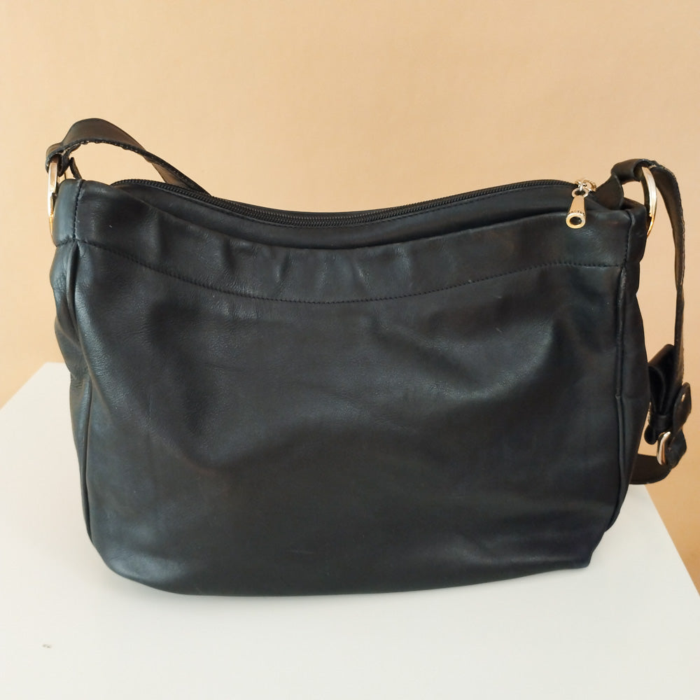 VIN-BAG-27884 Vintage δερμάτινη τσάντα μαύρη