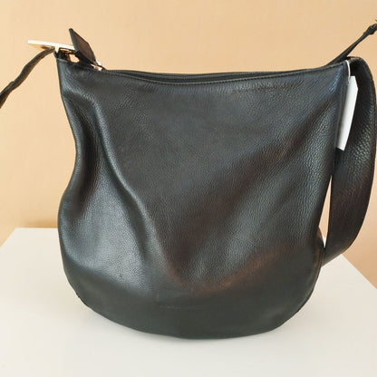 VIN-BAG-27886 Vintage δερμάτινη τσάντα μαύρη