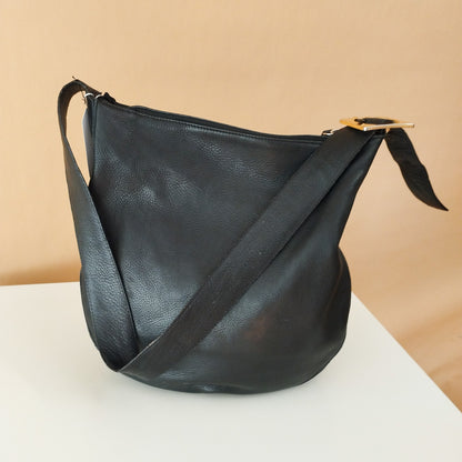 VIN-BAG-27886 Vintage δερμάτινη τσάντα μαύρη