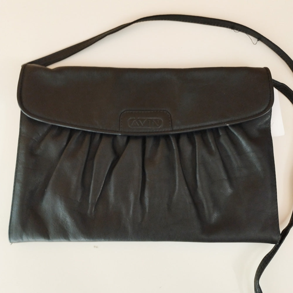 VIN-BAG-27800 Vintage δερμάτινη τσάντα μαύρη