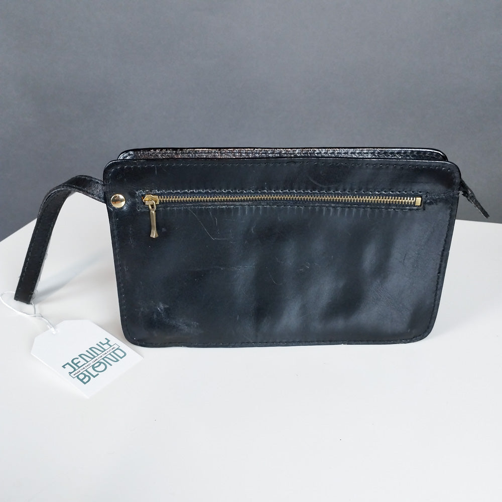 VIN-BAG-26491 Vintage δερμάτινη τσάντα μαύρη