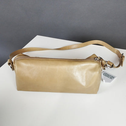 VIN-BAG-26486 Vintage δερμάτινη τσάντα μουσταρδί