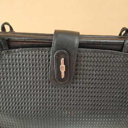 VIN-BAG-27929 Vintage δερμάτινη τσάντα μαύρη