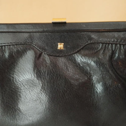 VIN-BAG-27924 Vintage τσάντα δερμάτινη μαύρη